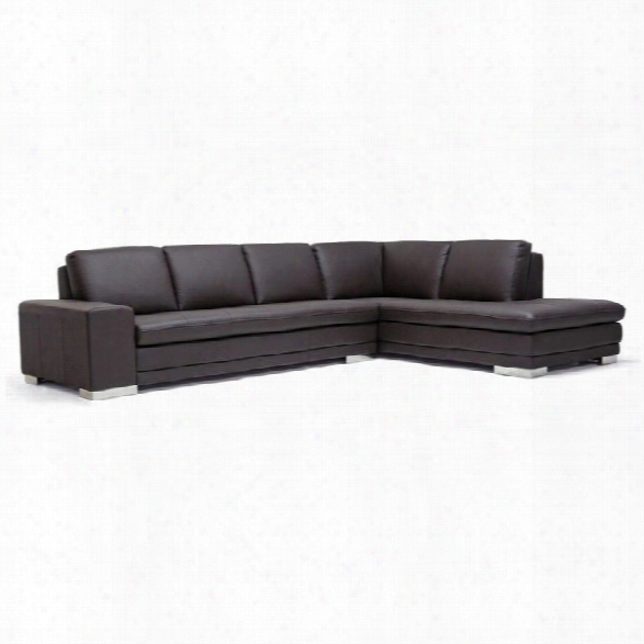 Diana Leather Sectional In Dark Brown