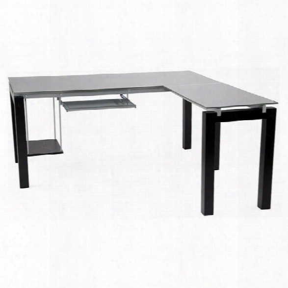 Eurostyle Ballard L-shape Desk With Glass Top