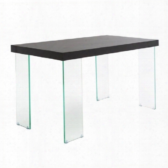 Eurostylle Cabrio Desk 51 In Clear And Wenge