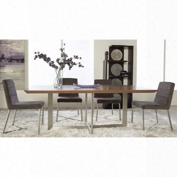 Eurostyle Tosca 5 Piece Dining Set In Walnut And Gray