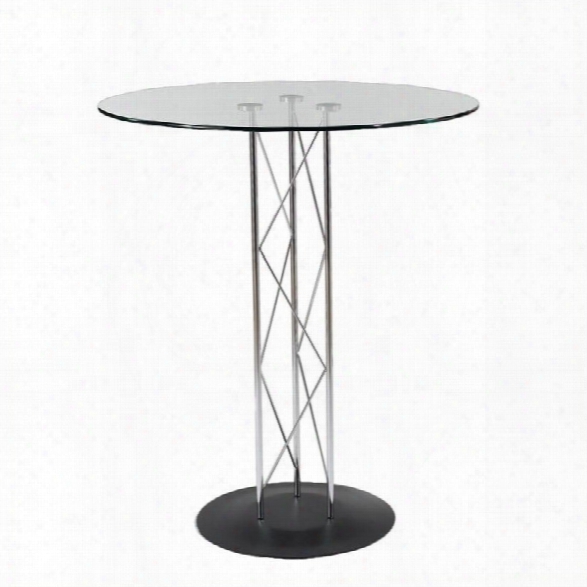 Eurostyle Trave Bar 32 Table In Clear Glass And Black