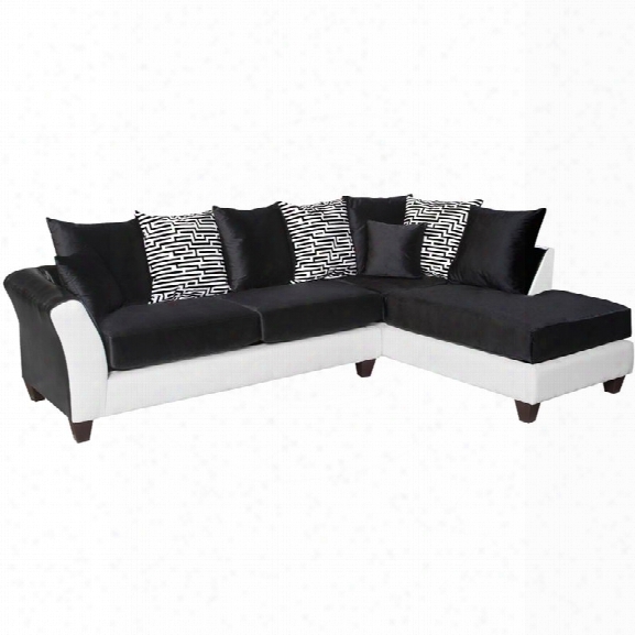 Flash Furniture Faux Leather Right Facing Sectional In Black And White