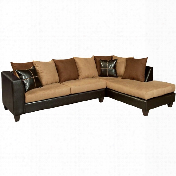 Flash Furniture Faux Leather Right Facing Sectional In Chocolate