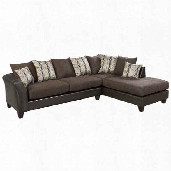 Flash Furniture Faux Leather Right Facing Sectional In Sable Brown