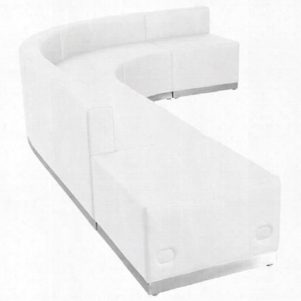 Flash Furniture Hercules Alon 5 Piece Reception Seating In White