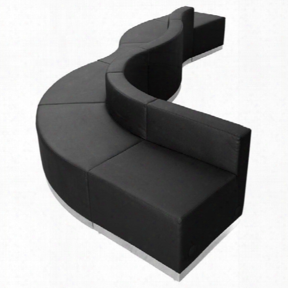 Flash Furniture Hercules Alon 6 Piece Reception Seating In Black