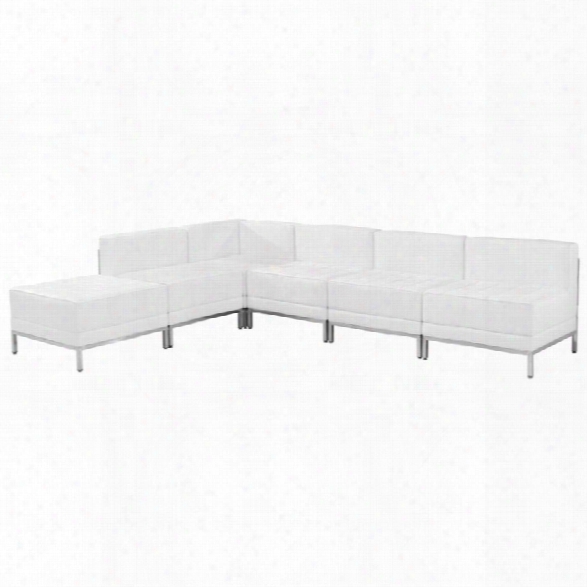 Flash Furniture Imagination 6 Piece Leather Sectional Set In White
