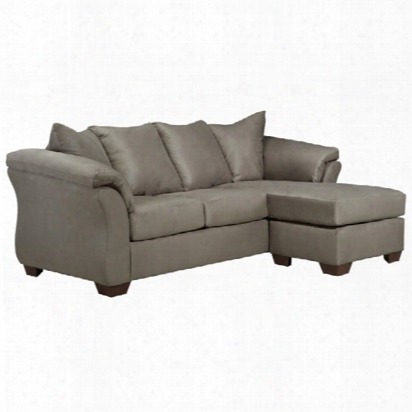 Flash Furniture Microfiber Right Facing Sectional In Cobblestone