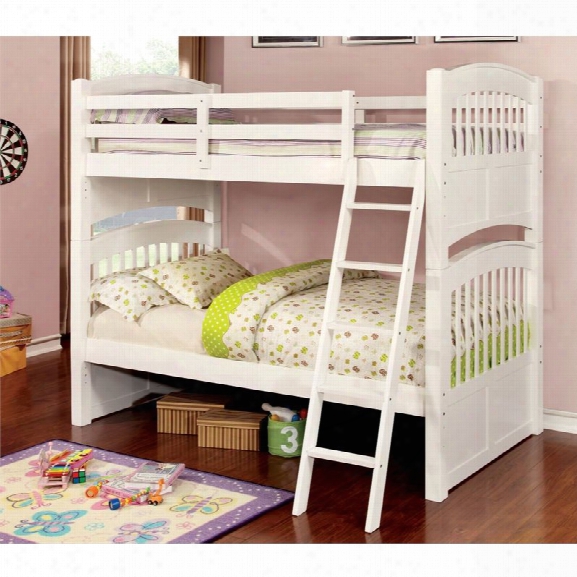 Furniture Of America Butler Twin Over Twin Bunk Bed In White