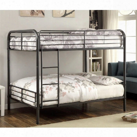 Furniture Of America Capelli Full Over Full Bunk Bed In Gun Metal