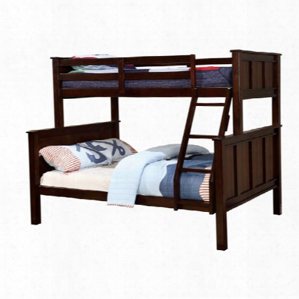 Furniture Of America Cory Twin Over Full Bunk Bed In Dark Walnut