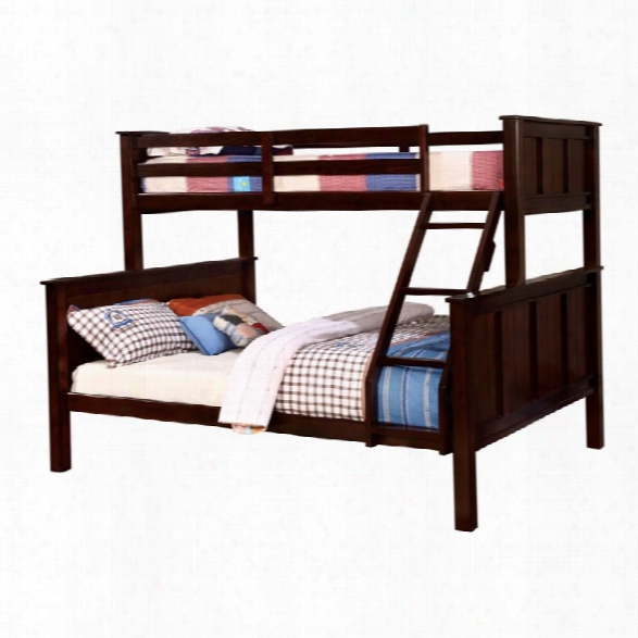 Furniture Of America Cory Twin Over Queen Bunk Bed In Dark Walnut