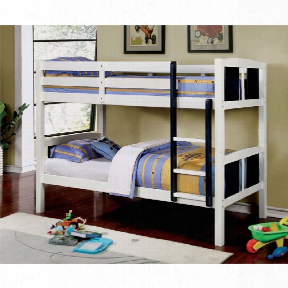 Furniture Of America Cruseau Doubled Over Twin Bunk Bed In Blue