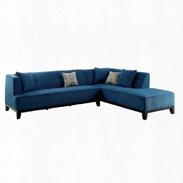 Furniture Of America Enna Fabric Sectional In Dark Teal