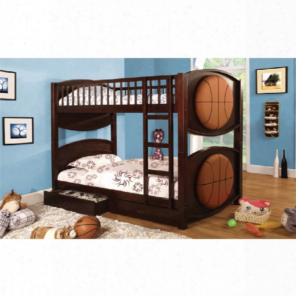 Furniture Of America Felip Basketball Bunk Bed In Dark Walnut