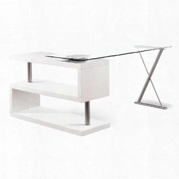 Furniture Of America Fiora Modern Swivel Computer Desk In White