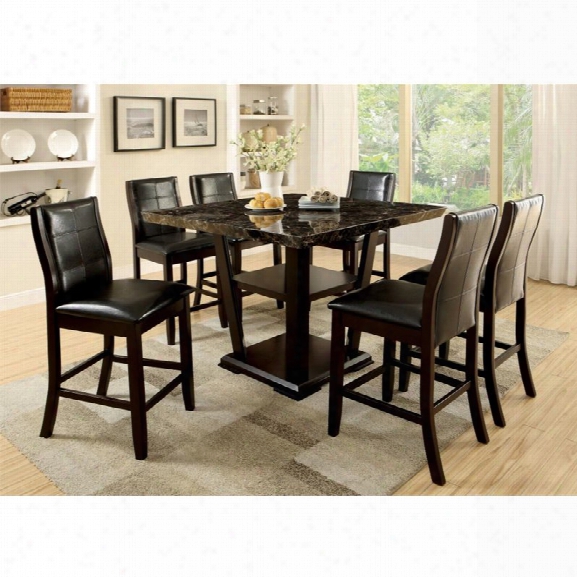 Furniture Of America Jacobo 7 Piece Counter Height Dining Set