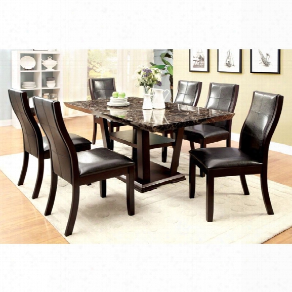 Furniture Of America Jacobo 7 Piece Dining Set In Dark Cherry