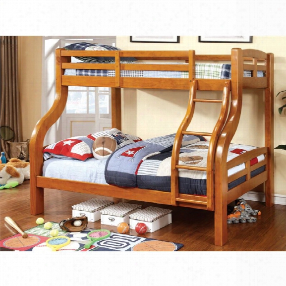 Furniture Of America Lancealot Twin Over Full Bunk Bed In Oak