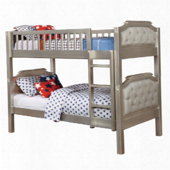 Furniture Of America Lonny Twin Over Twin Bunk Bed In Champagne