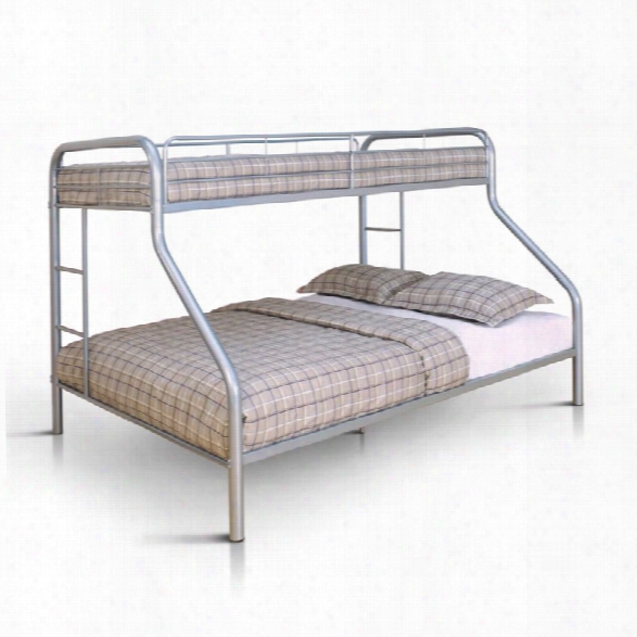 Furniture Of America Marlow Twin Over Full Bunk Bed In Silver