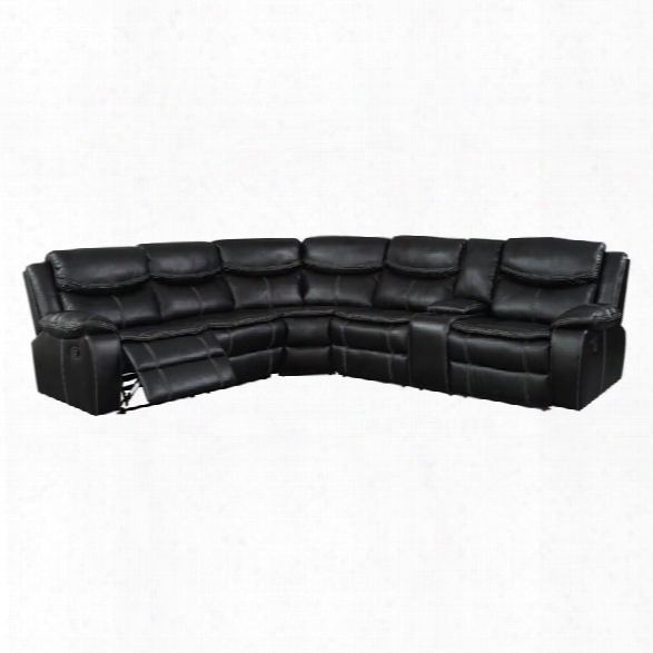 Furniture Of America Monica Reclining Sectional In Black