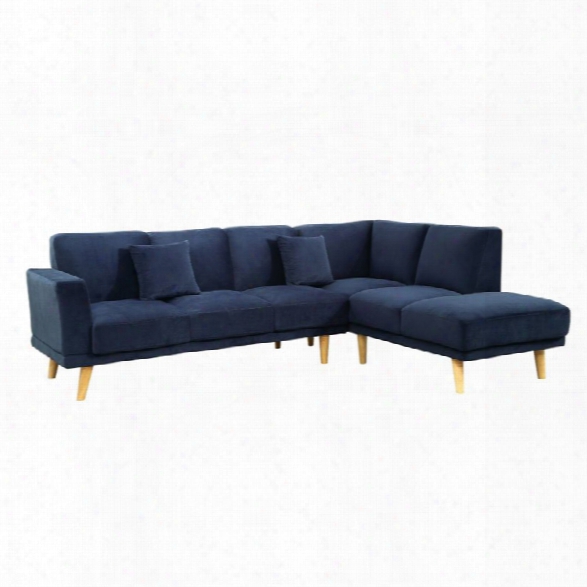 Furniture Of America Pila L-shaped Sectional In Navy