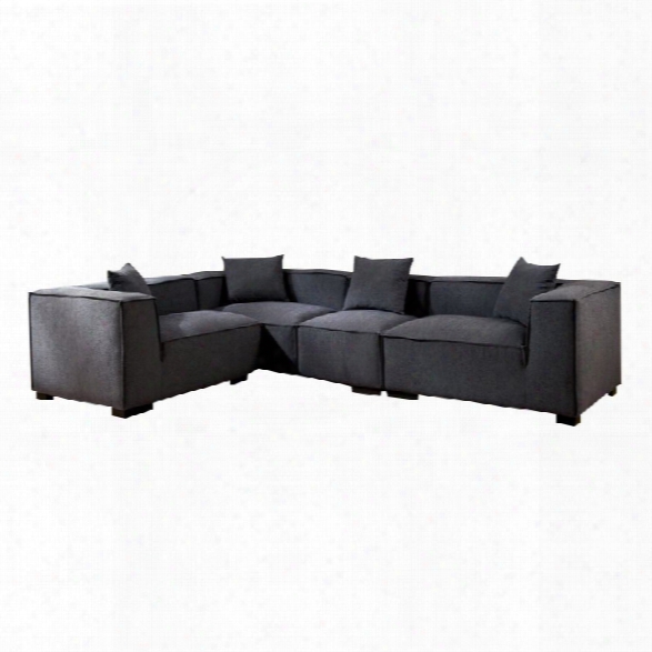 Furniture Of America Rankin Fabric Upholstered Sectional In Gray