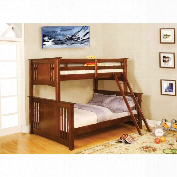 Furniture Of America Roderick Twin Over Full Bunk Bed In Dark Oak