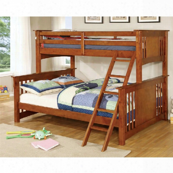 Furniture Of America Roderick Twin Over Queen Bunk Bed In Oak