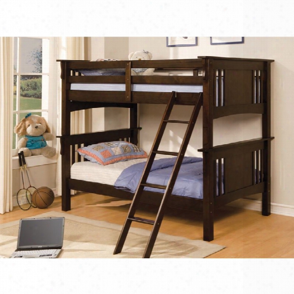 Furniture Of America Roderick Twin Over Twin Bunk Bed In Dark Walnut