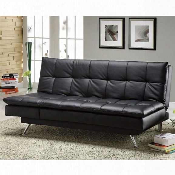Furniture Of America Rouse Tufted Leatherette Futon In Black