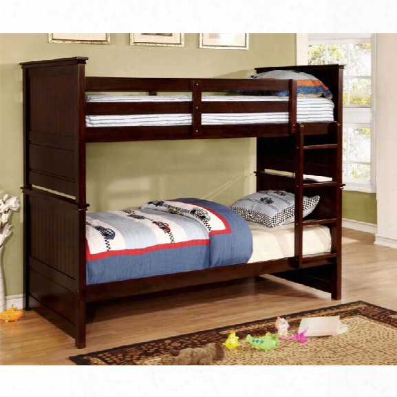 Furniture Of America Spencer Twin Over Twin Bunk Bed In Espresso