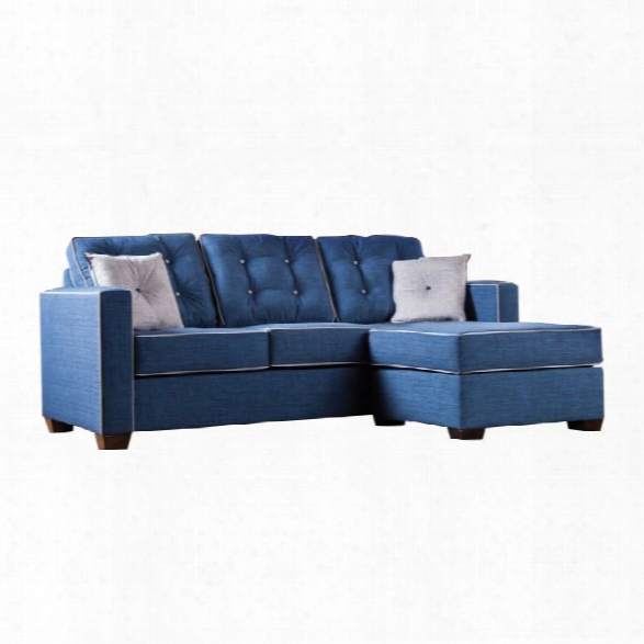 Furniture Of America Tayson Linen Sectional In Blue