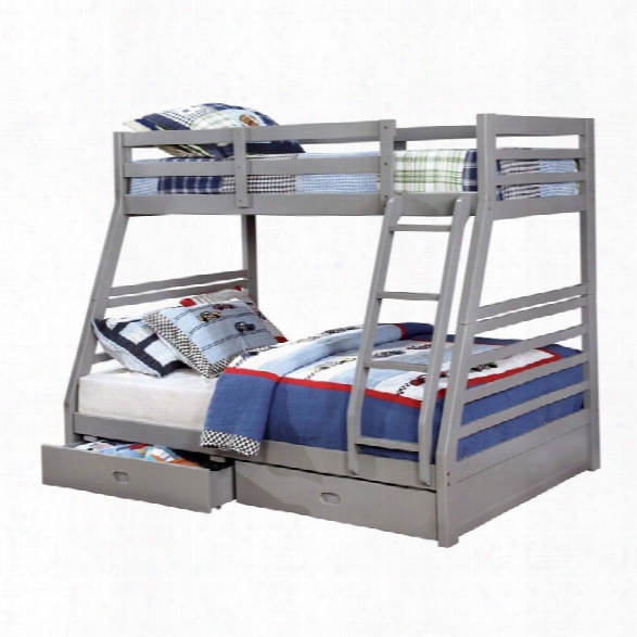 Furniture Of America Thaddeus Twin Over Full Bunk Bed In Gray