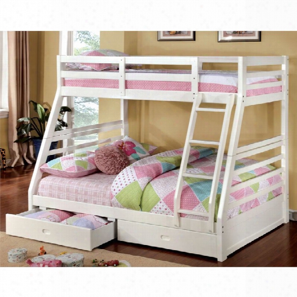 Furniture Of America Torrance Twin Over Full Bunk Bed In White