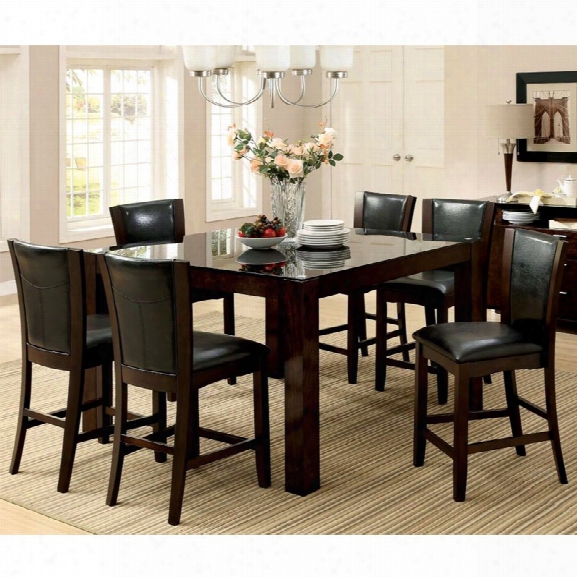 Furniture Of America Wagne 7 Piece Counter Height Dining Set