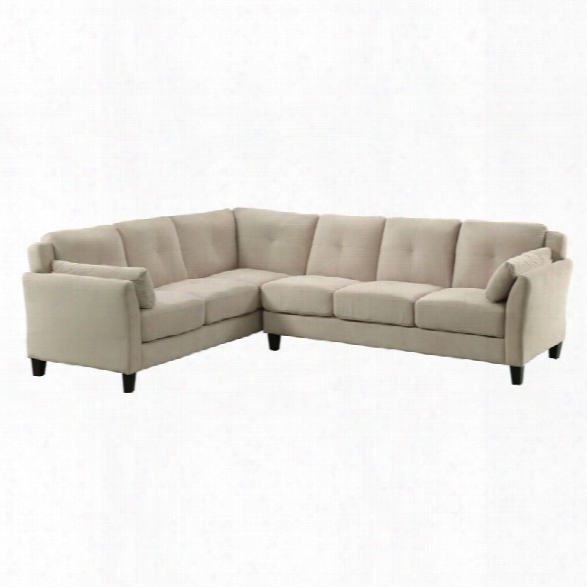 Furniture Of America Willa Tufted Fabric Sectional In Beige