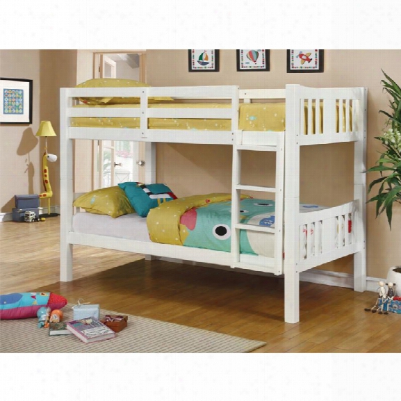 Furniture Of America Yasmine Twin Over Twin Bunk Bed In White