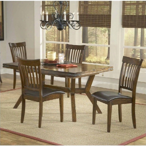 Hillsdale Arbor Hill 5 Piece Dining Set In Colonial Chestnut