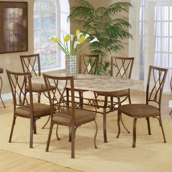 Hillsdale Brookside 7 Piece Dining Set With Diamond Back Chairs