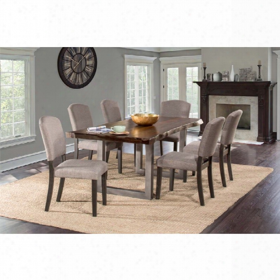 Hillsdale Emerson 7 Piece Dining Set In Gray Sheesham