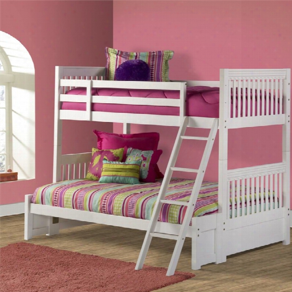 Hillsdale Lauren Twin Over Full Bunk Bed In White