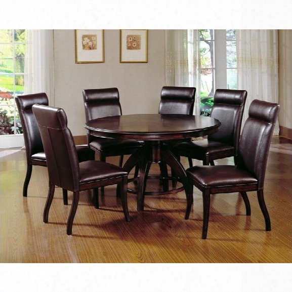 Hillsdale Nottingham 7 Piece Dining Set In Dark Walnut