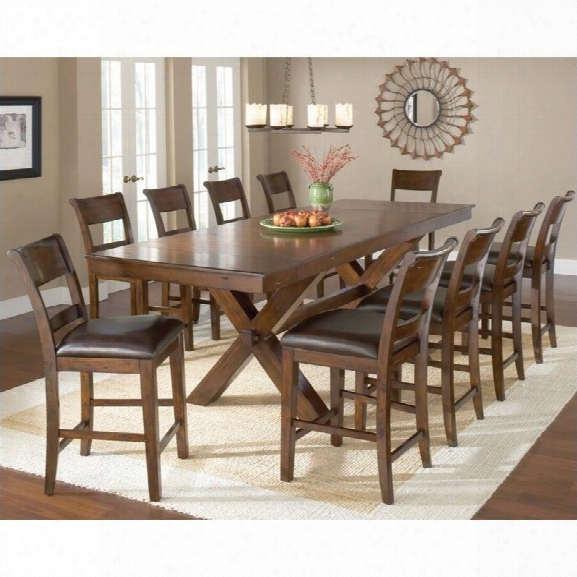 Hillsdale Park Avenue 11 Pc Counter Height Dining Set In Dark Cherry