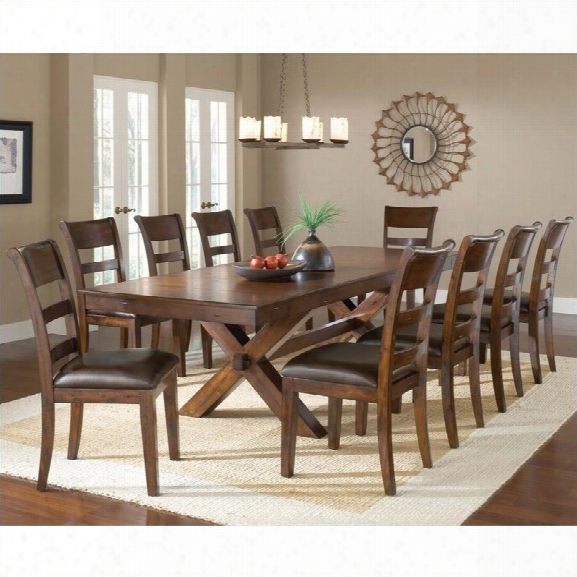 Hillsdale Park Avenue 11 Piece Dining Set In Dark Cherry