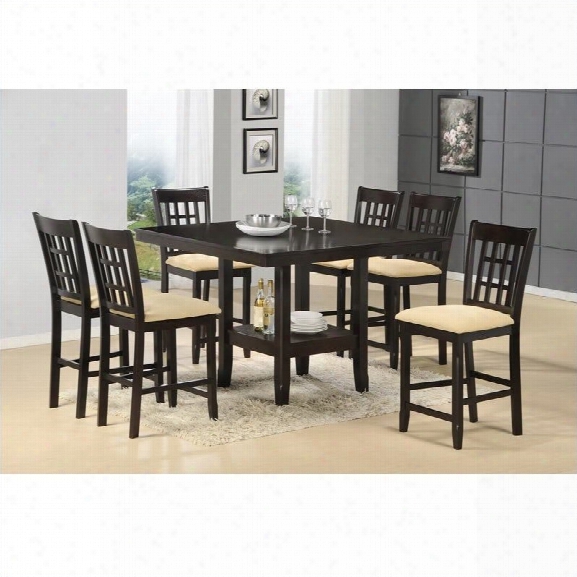 Hillsdale Tabacon 7 Piece Counter Height Dining Set In Cappuccino