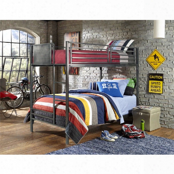 Hillsdale Urban Quarters Twin Over Twin Bunk Bed In Black Steel