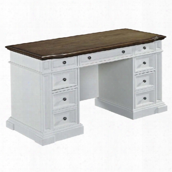 Home Styles Americana Pedestal Computer Desk In White