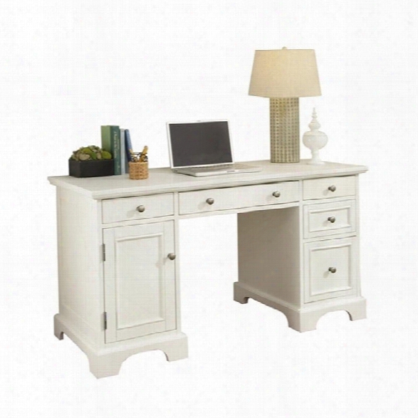 Home Styles Naples Pedestal Desk White Finish